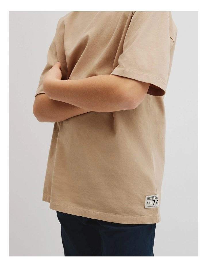Relaxed Short Sleeve T-shirt in Latte image 3