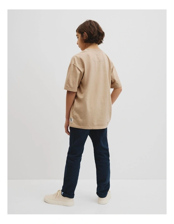 Relaxed Short Sleeve T-shirt in Latte image 4
