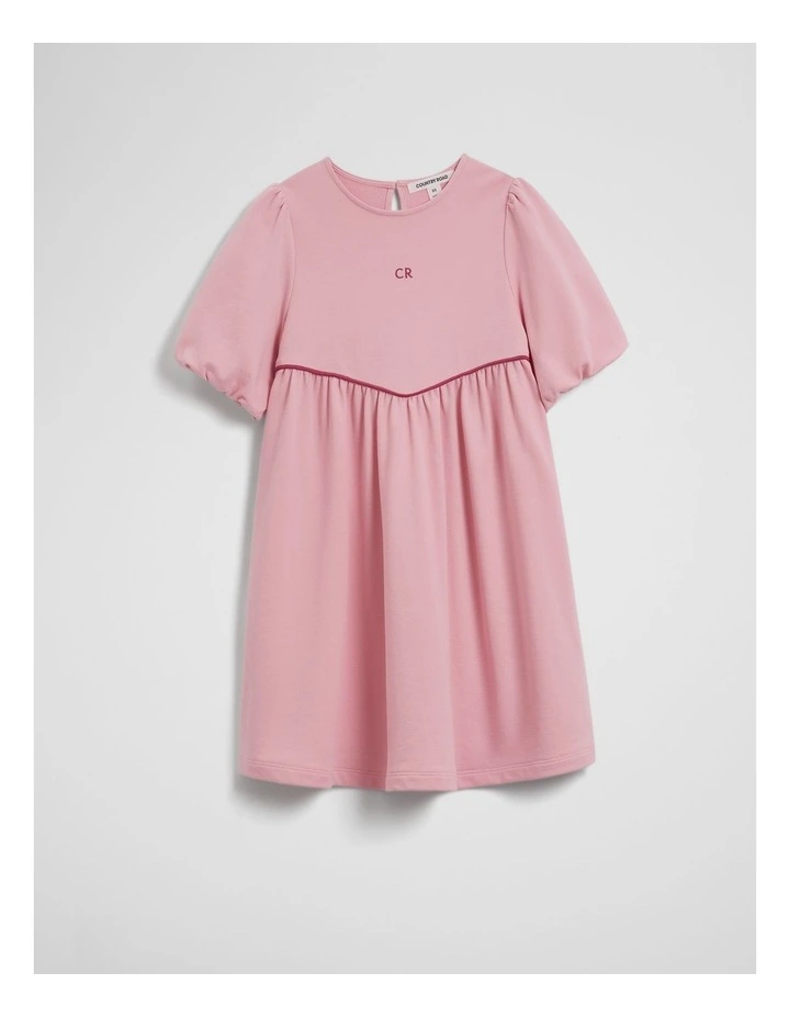 Short Sleeve Fleece Dress in Blush image 1