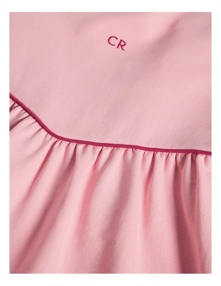 Short Sleeve Fleece Dress in Blush image 2