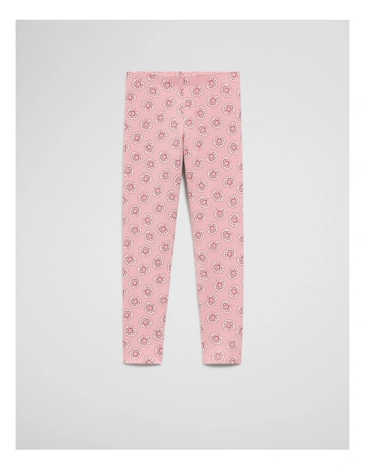 Printed Legging in Blush Poppy image 1
