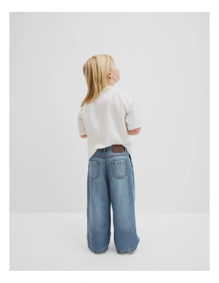 Pleated Jean in Light Blue Wash image 3
