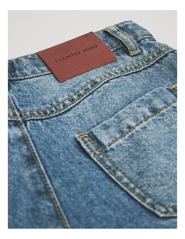 Pleated Jean in Light Blue Wash image 5