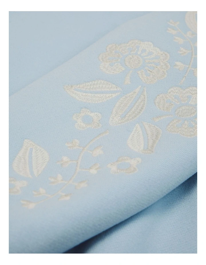 Embroidered Sleeve Sweat in Sky image 5