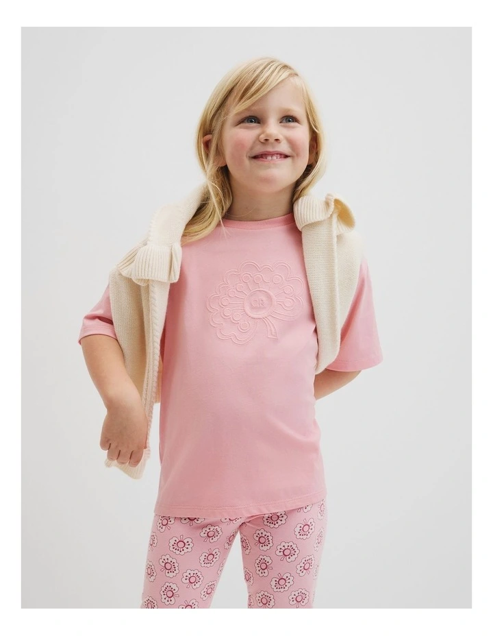 Short Sleeve Poppy Osize T-shirt in Blush image 1