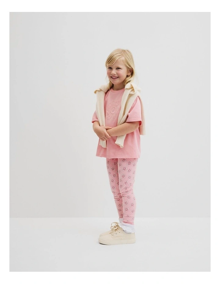 Short Sleeve Poppy Osize T-shirt in Blush image 2