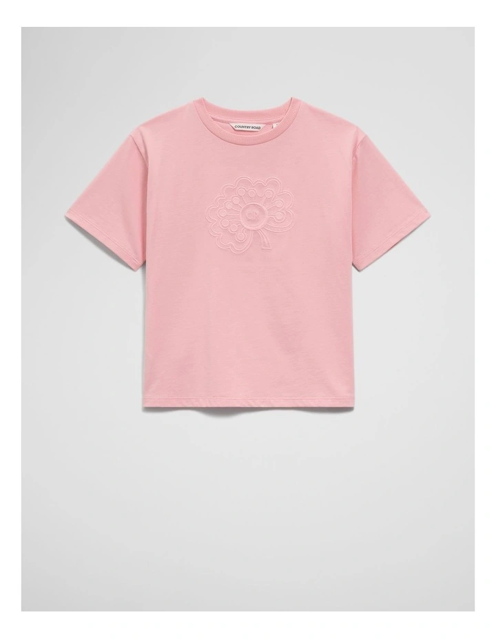 Short Sleeve Poppy Osize T-shirt in Blush image 4