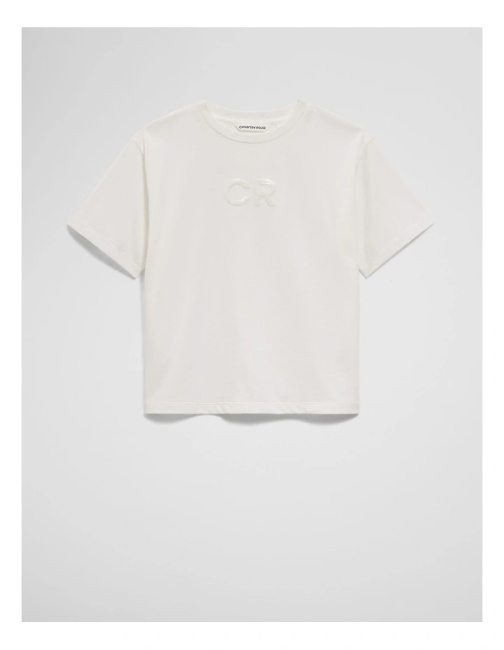 Short Sleeve Sequin Logo T-shirt in Marshmallow image 4