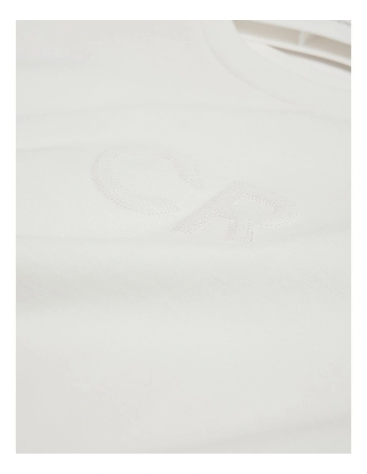 Short Sleeve Sequin Logo T-shirt in Marshmallow image 5