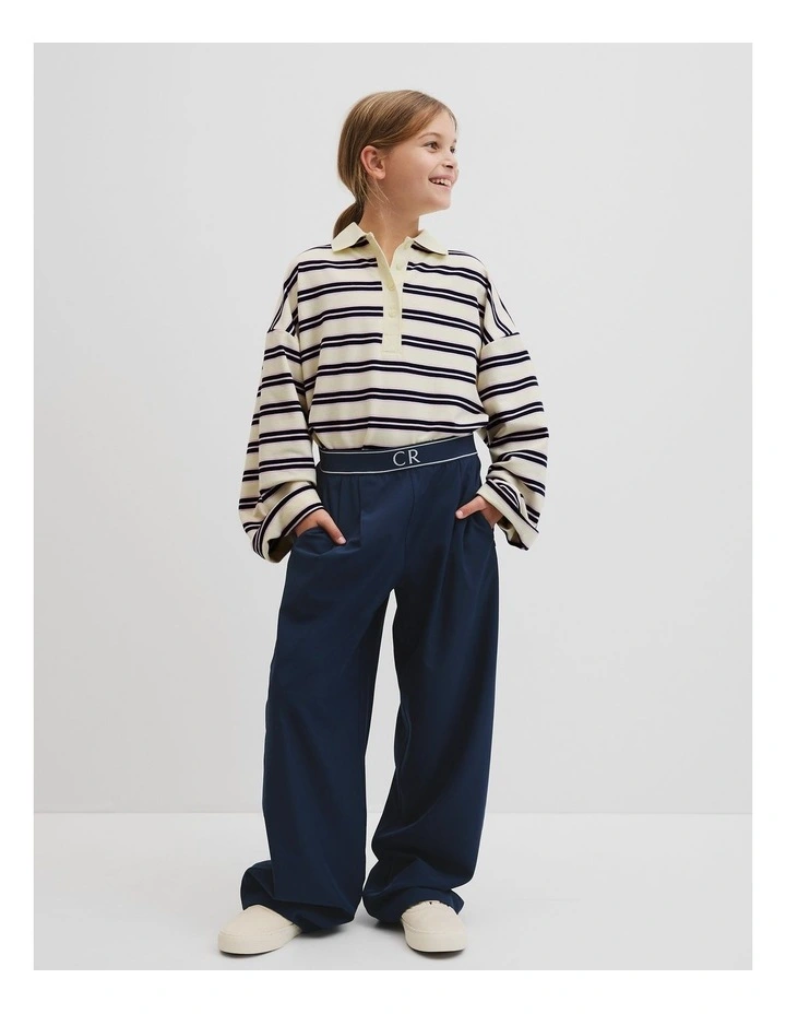 Logo Pull On Pant in Navy image 1