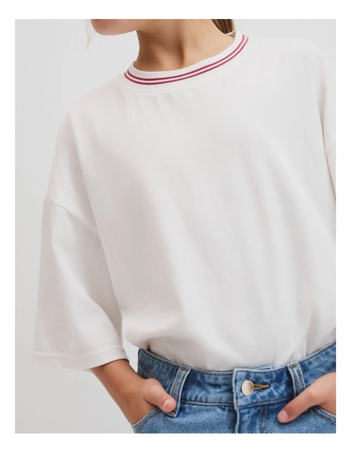 Short Sleeve Oversize T-shirt in Marshmallow image 3