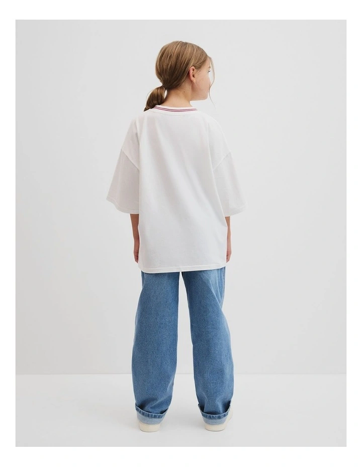 Short Sleeve Oversize T-shirt in Marshmallow image 4
