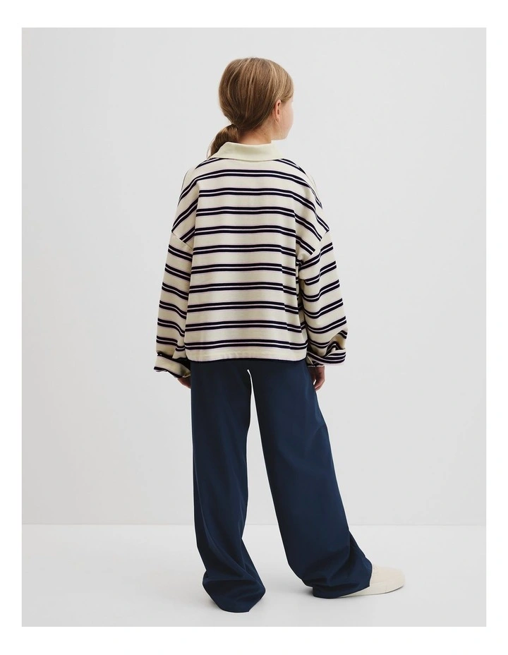 Long Sleeve Stripe Rugby Top in Buttermilk image 4