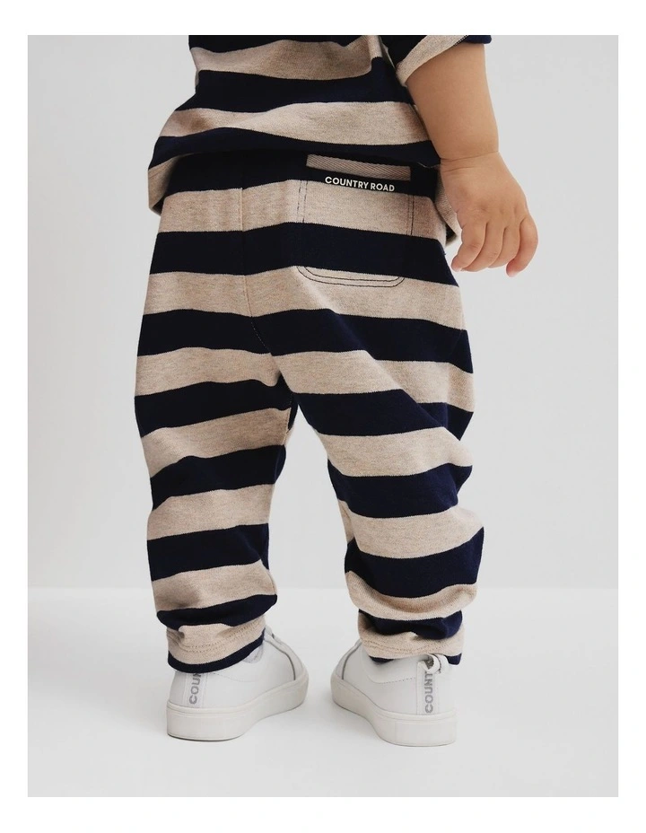 Textured Pull On Pant in Navy Stripe image 2