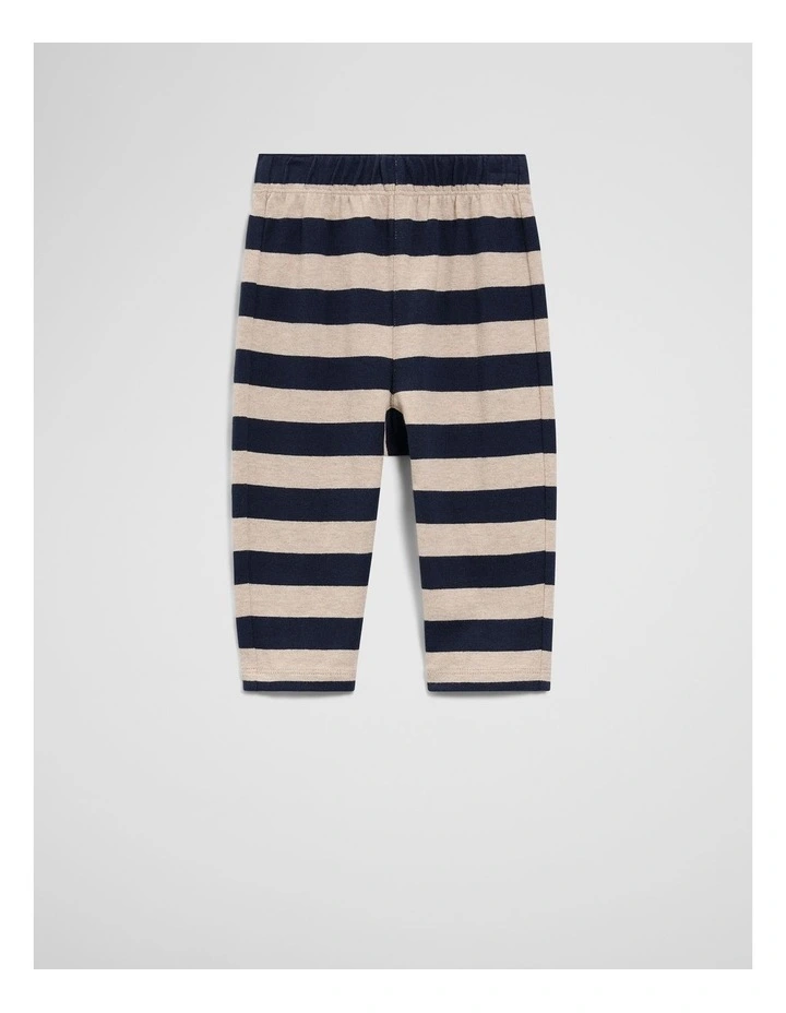 Textured Pull On Pant in Navy Stripe image 3