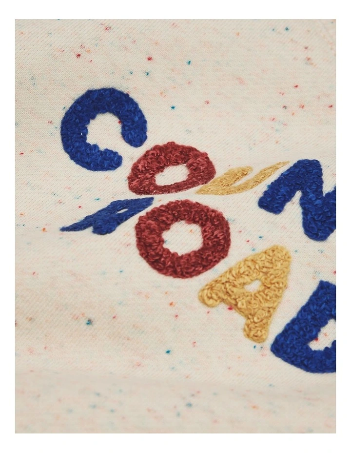Contrast Boucle Sweat in Oyster Multi image 2