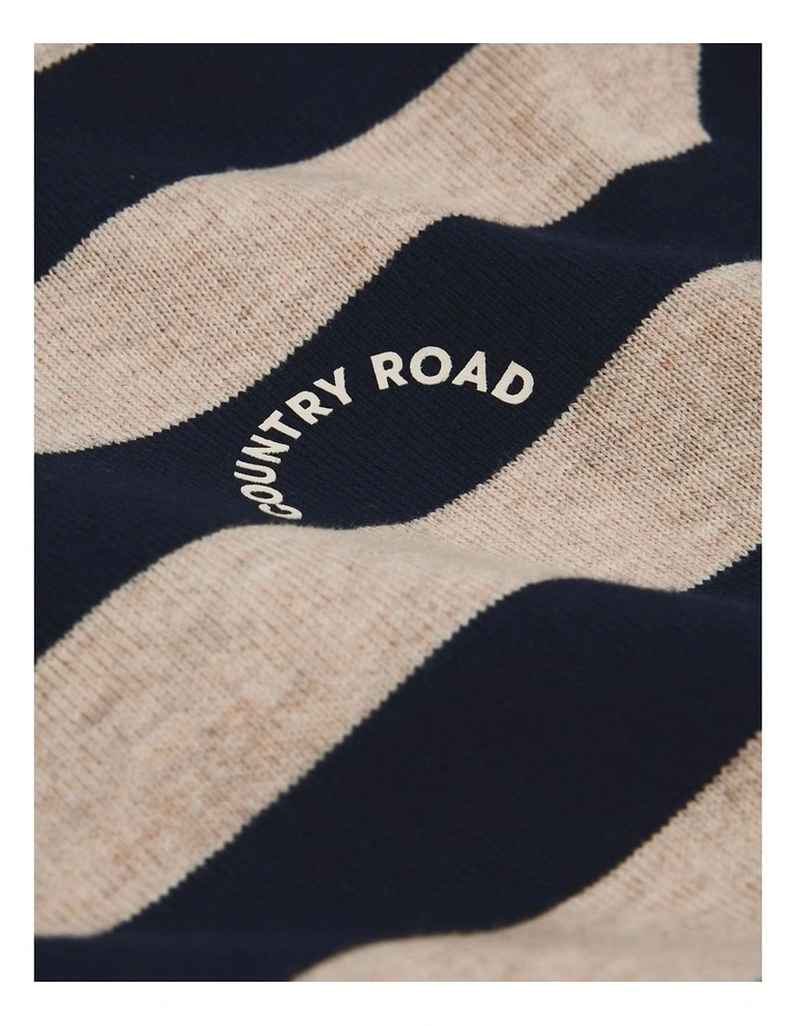 Textured Long Sleeve T-shirt in Navy Stripe image 5