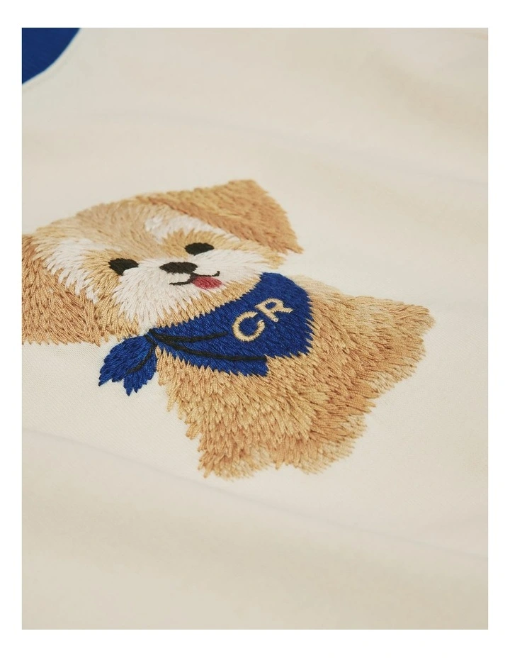 Short Sleeve Puppy T-shirt in Oyster image 2