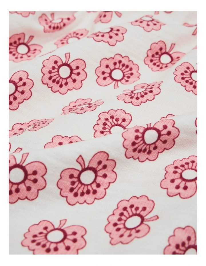 Short Sleeve Printed Overall Set in Vanilla Poppy image 5