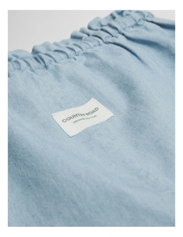 Scalloped Chambray Pant in Light Blue Wash image 4