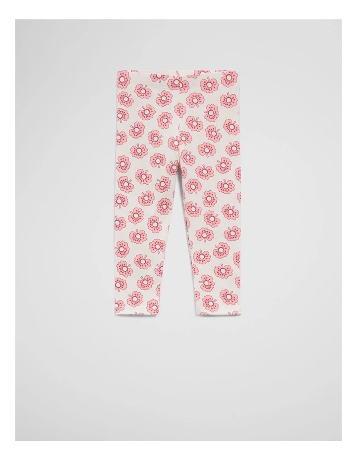 Printed Legging in Vanilla Poppy image 1