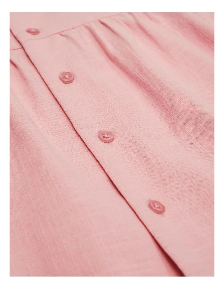 Long Sleeve Shirred Blouse in Blush image 2