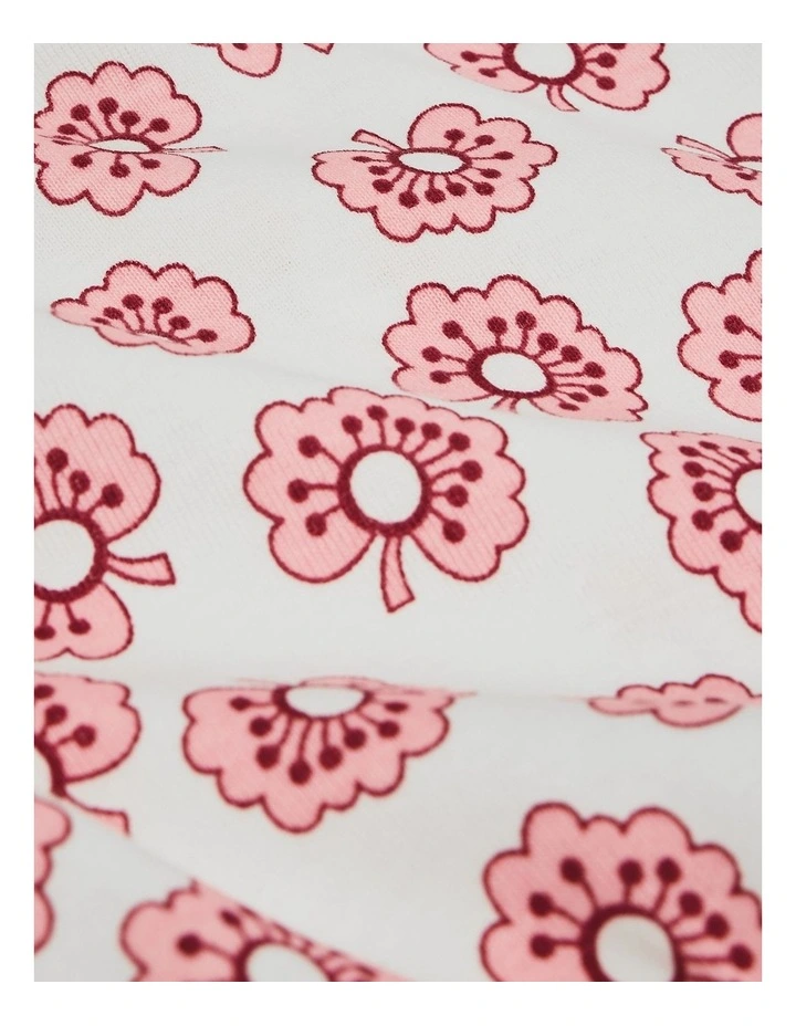 Long Sleeve Raglan Peplum Top in Vanilla Poppy image 2