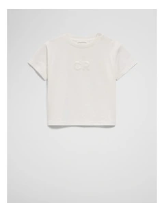 Short Sleeve Sequin Logo T-shirt in Marshmallow