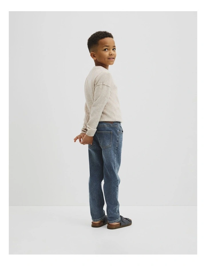 Denim Jogger in Mid Blue Wash image 5