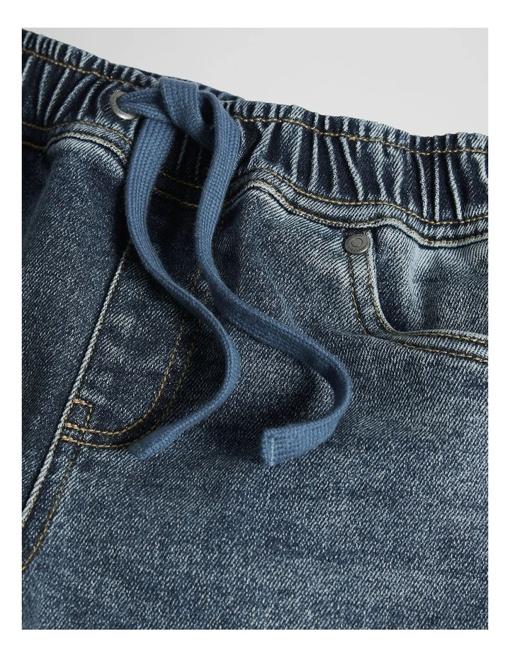 Denim Jogger in Mid Blue Wash image 6