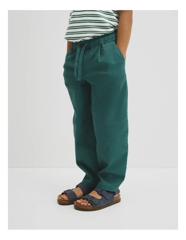 Australian Cotton Pull On Twill Pant in Pine Green image 4