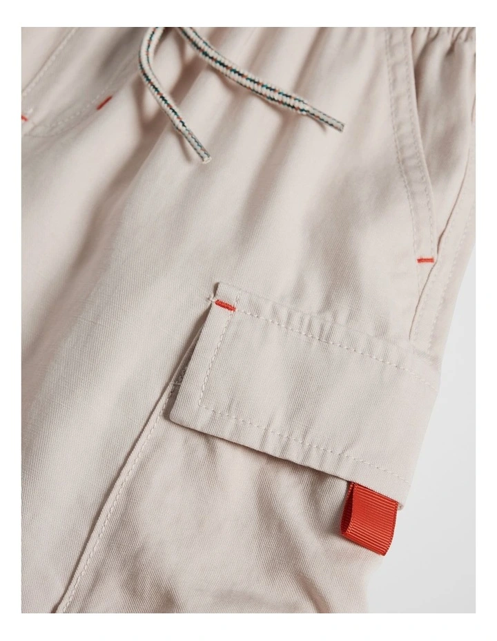 Contrast Cargo Pant Straight in Pebble image 6