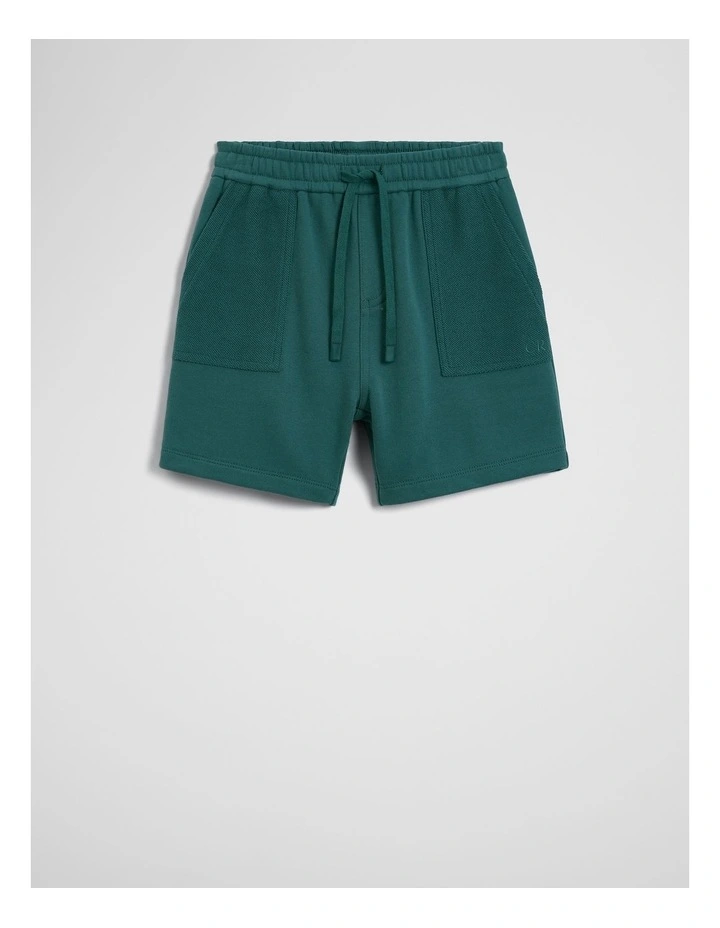 Australian Cotton Pocket Detail Sweat Straight in Pine Green image 2