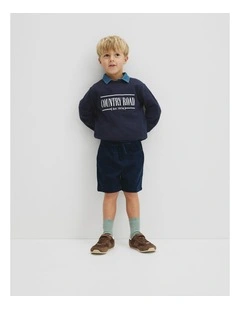 Organically Grown Cotton Pull On Cord Straight in Navy