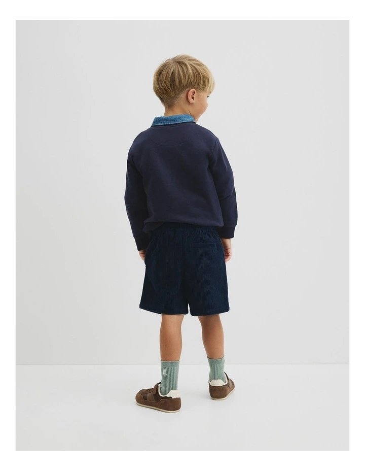 Organically Grown Cotton Pull On Cord Straight in Navy image 5