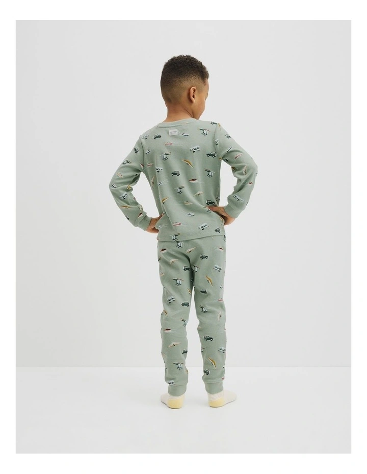 Australian Cotton Long Sleeve Motor Sport Pyjamas in Saltbush image 5