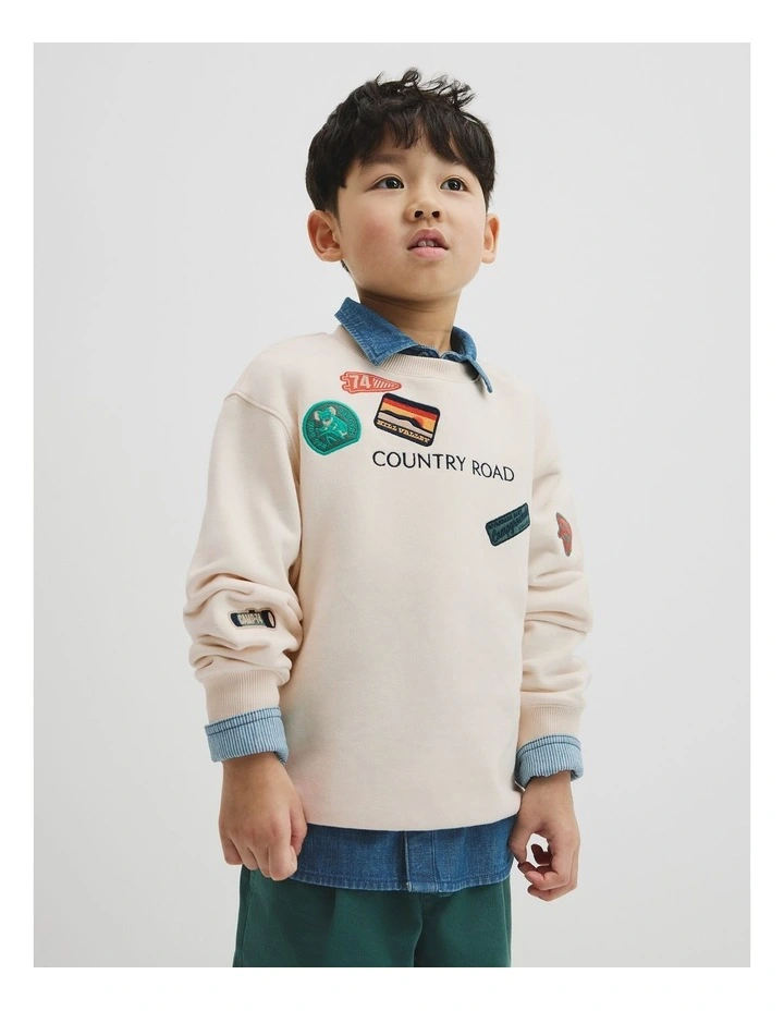 Australian Cotton Adventure Sweat in Oyster image 1