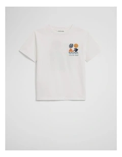 Australian Cotton Relaxed Mountain Short Sleeve T-shirt in Marshmallow