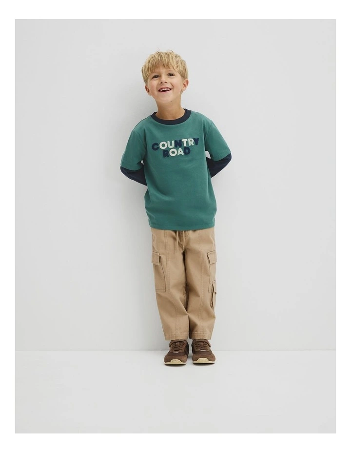 Australian Cotton Short Sleeve Boucle Tee in Pine Green image 4