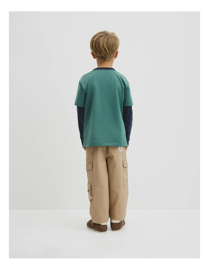 Australian Cotton Short Sleeve Boucle Tee in Pine Green image 5