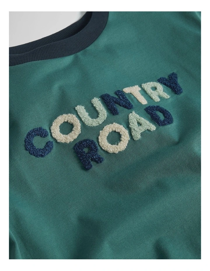 Australian Cotton Short Sleeve Boucle Tee in Pine Green image 6