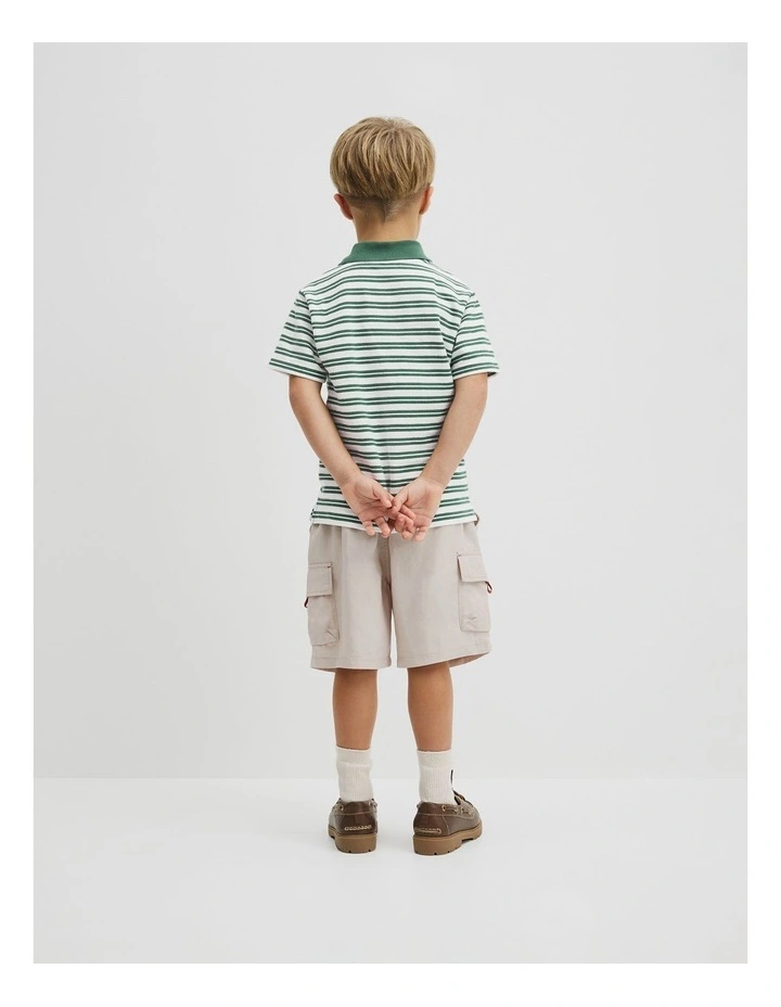 Australian Cotton Textured Polo in Pine Stripe image 5