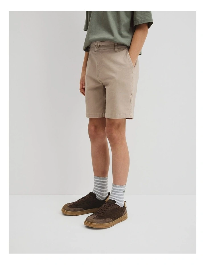 Teen Chino Short in Taupe image 4