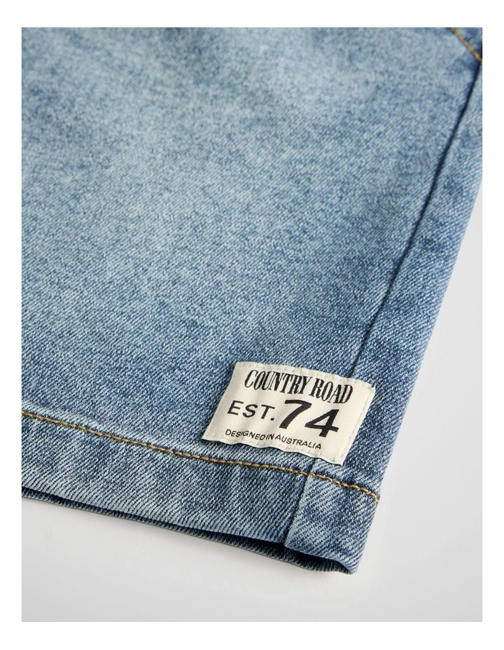 Teen Pull On Denim Short in Mid Blue Wash image 6
