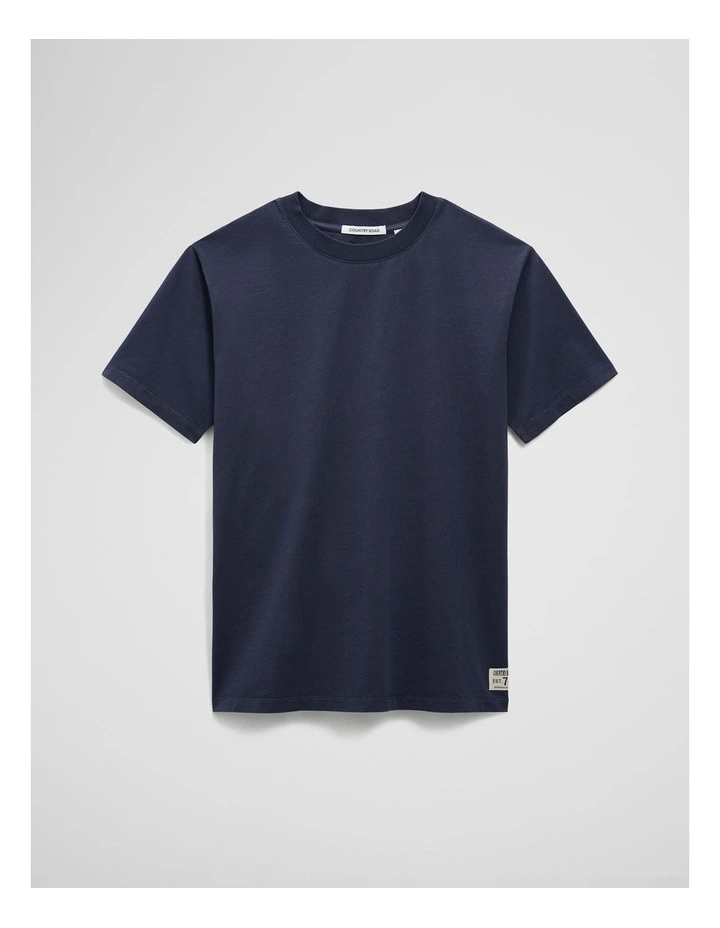 Teen Australian Cotton Relaxed Short Sleeve T-shirt in Navy image 2