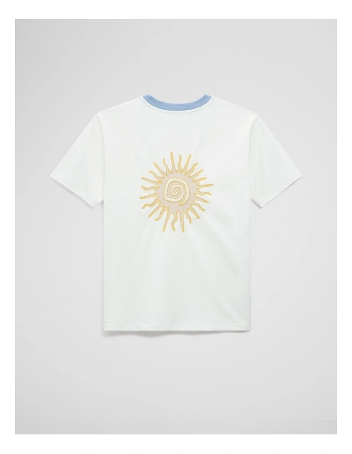 Teen Australian Cotton Sun Logo T-shirt in Marshmallow image 2