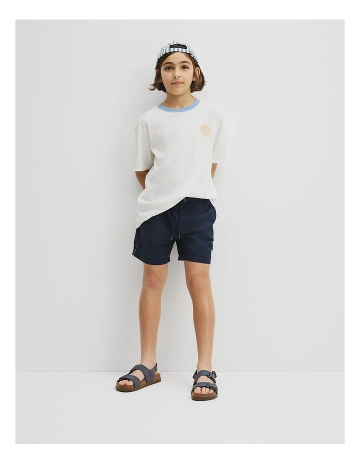 Teen Australian Cotton Sun Logo T-shirt in Marshmallow image 4