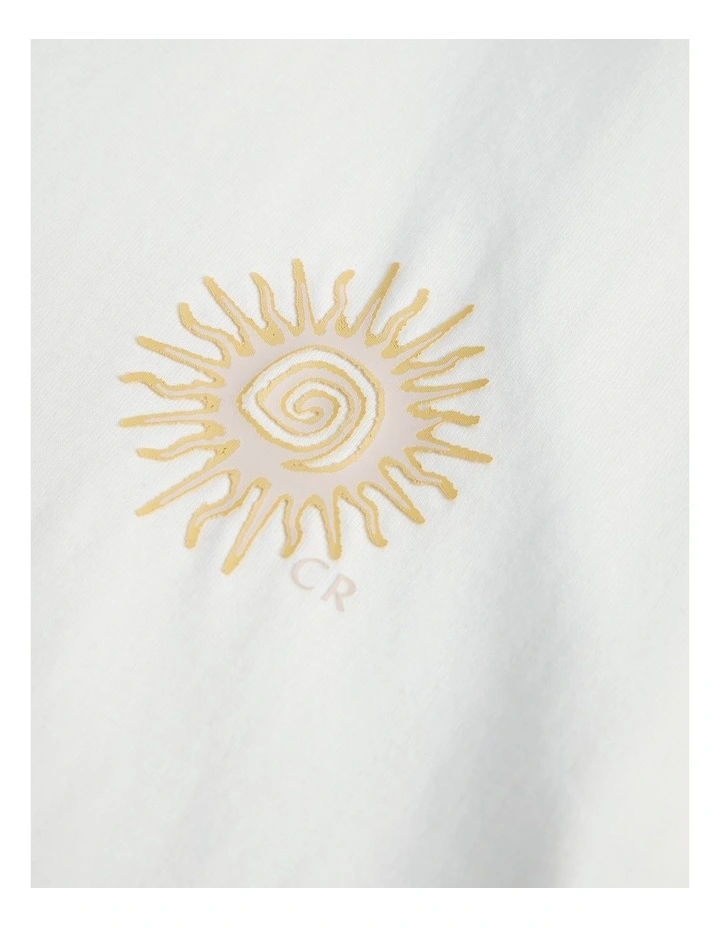 Teen Australian Cotton Sun Logo T-shirt in Marshmallow image 6
