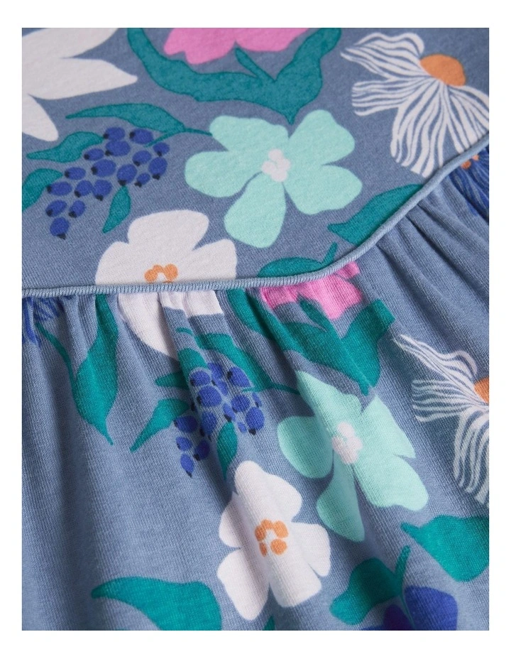 Australian Cotton Short Sleeve Print Jersey Dress in Dark Floral Print image 2
