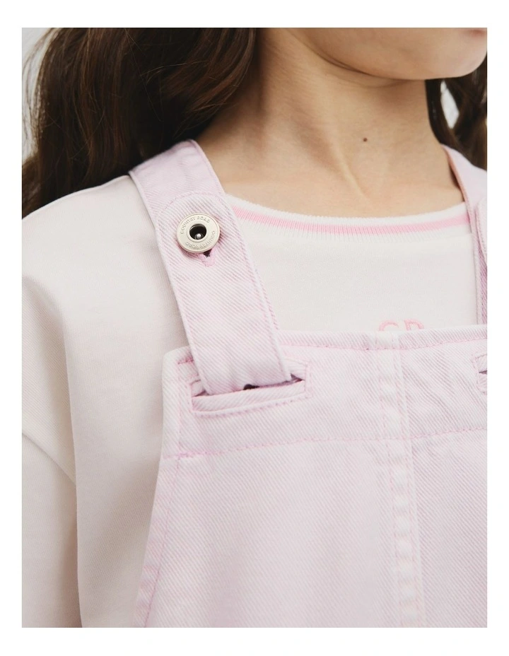 Denim Pinafore in Cloud Pink image 3